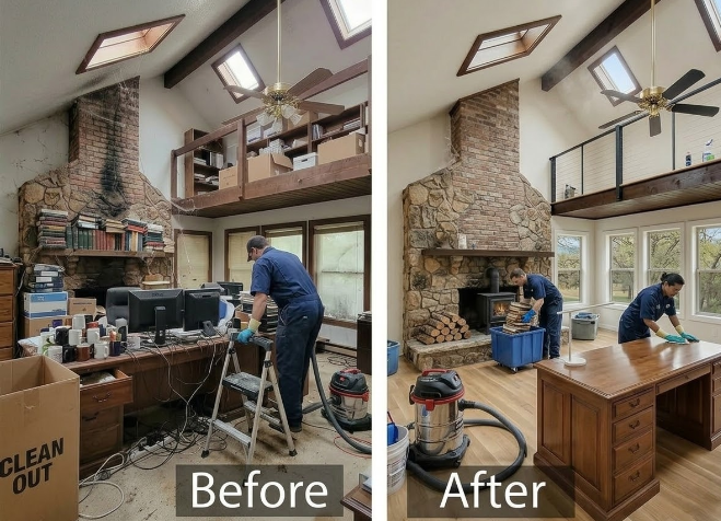 Before and after property renovation
